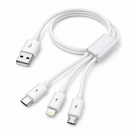 3-in-1 Fast Charging Cable β USB to Type-C, Lightning & Micro USB