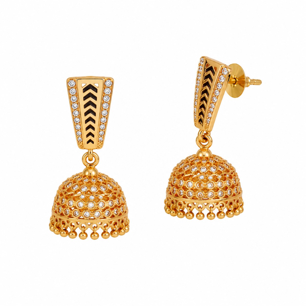 Luxury Gold Jhumka Drop Earrings for Women