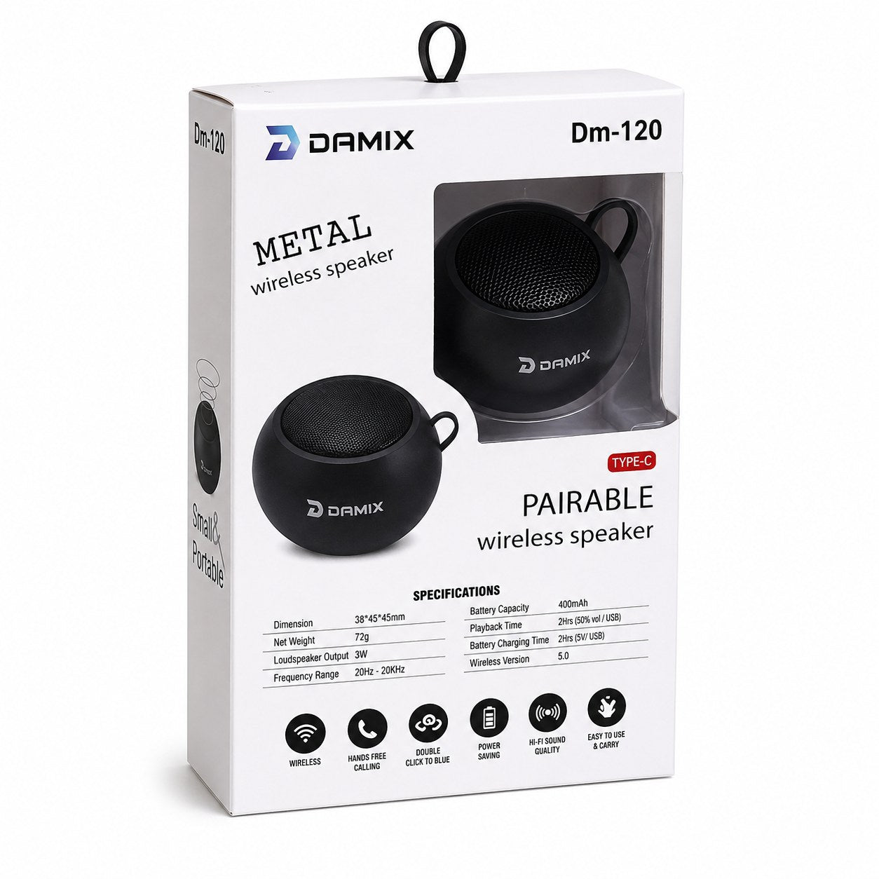 DAMIX DM-120 Mini Metal Wireless Bluetooth Speaker