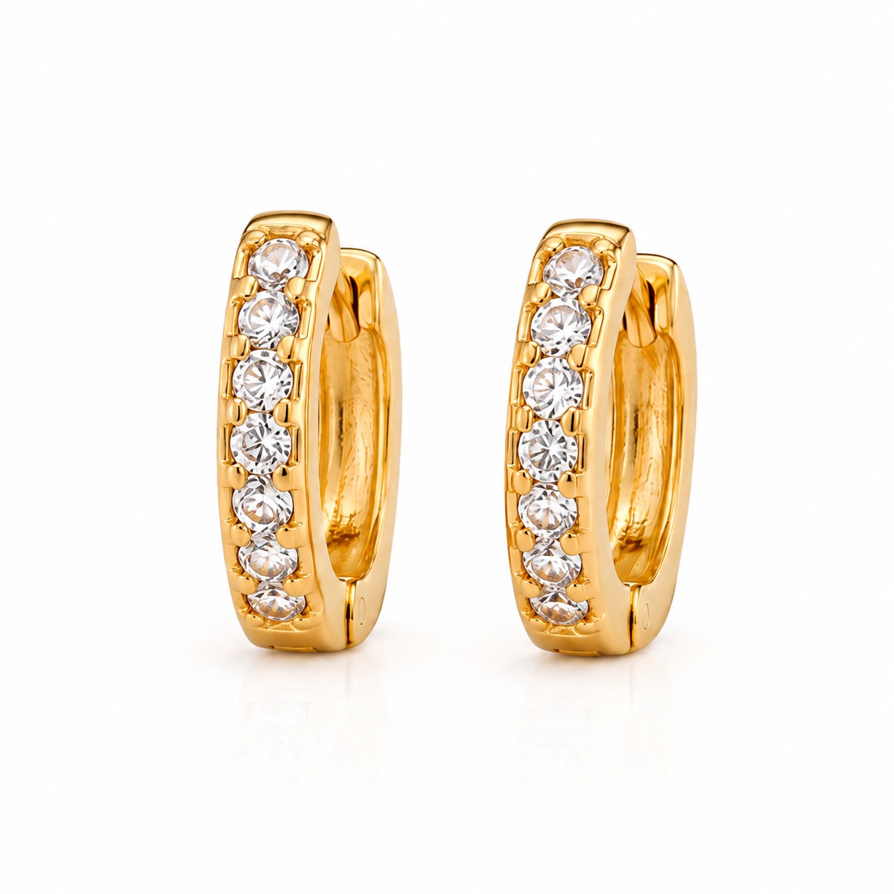 Luxury Gold Plated Crystal Hoop Earrings for Women