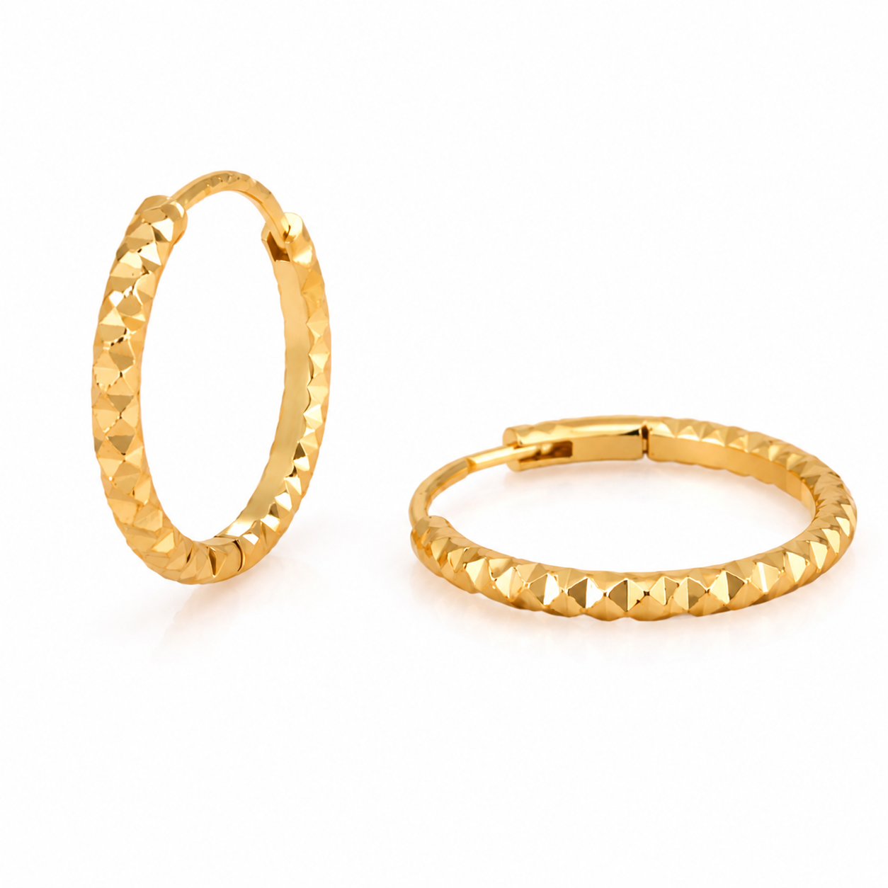 Luxury Gold Textured Hoop Earrings for Women