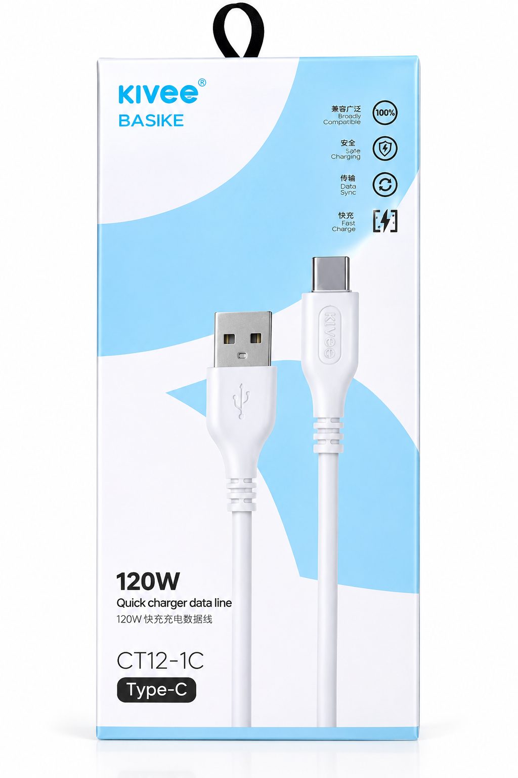 KIVEE BASIKE 120W Fast Charging USB to Type-C Data Cable β CT12-1C