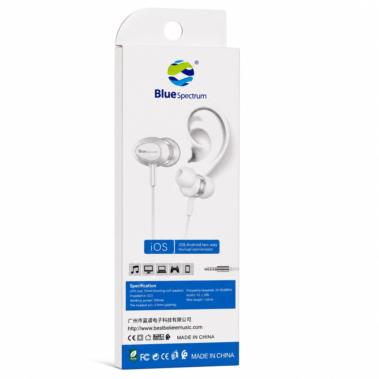 BlueSpectrum M-5 Universal Wired In-Ear Earphones with Microphone
