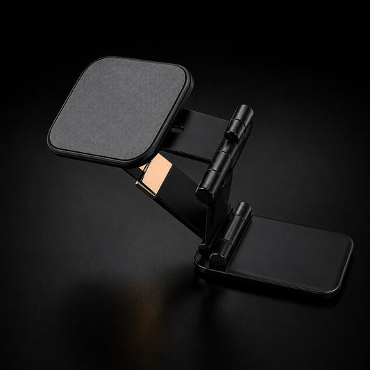 Adjustable Foldable Mobile Phone Stand – Desktop Tablet & Smartphone Holder (Black)