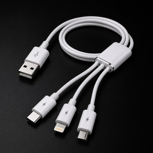 3-in-1 Fast Charging Cable – USB to Type-C, Lightning & Micro USB