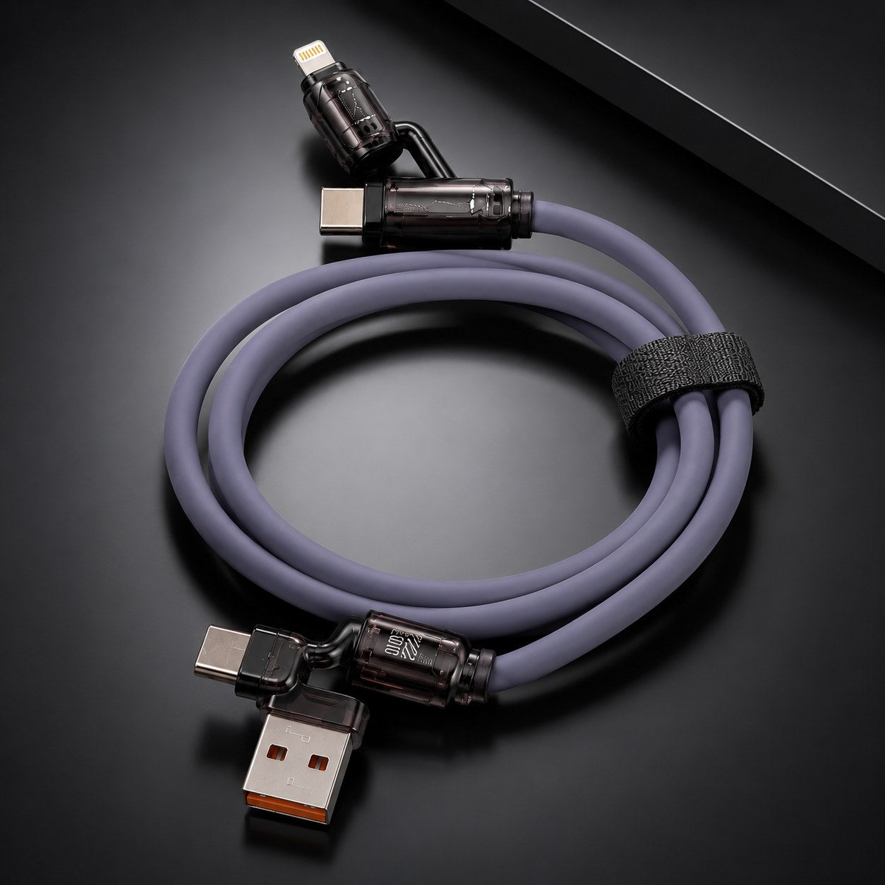 Premium 4-in-1 Multi Charging Data Cable (USB + Type-C + Lightning)