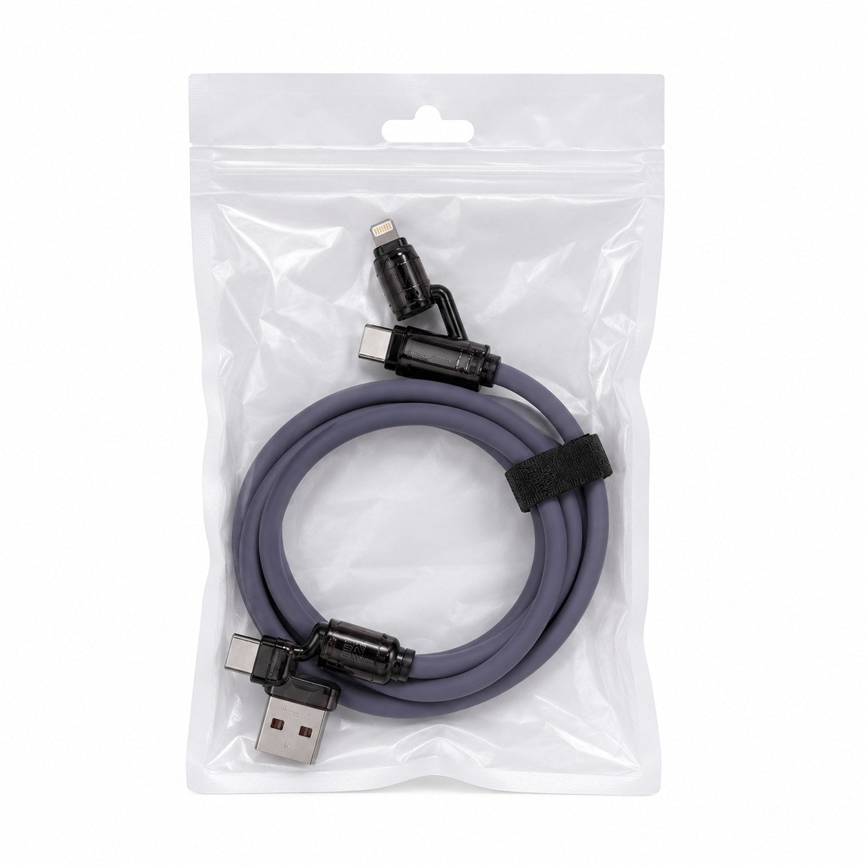 Premium 4-in-1 Multi Charging Data Cable (USB + Type-C + Lightning)