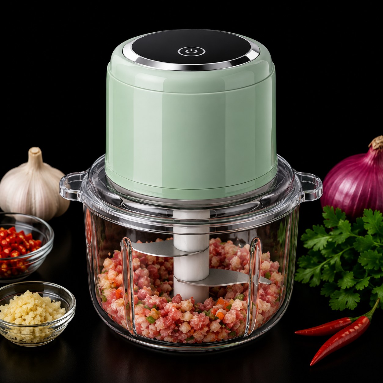 Mini Electric Food Chopper – Glass Bowl | Multi-Purpose Kitchen Grinder