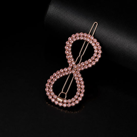 Luxury Crystal Infinity Hair Clip for Women – Rose Gold Hair Pin
