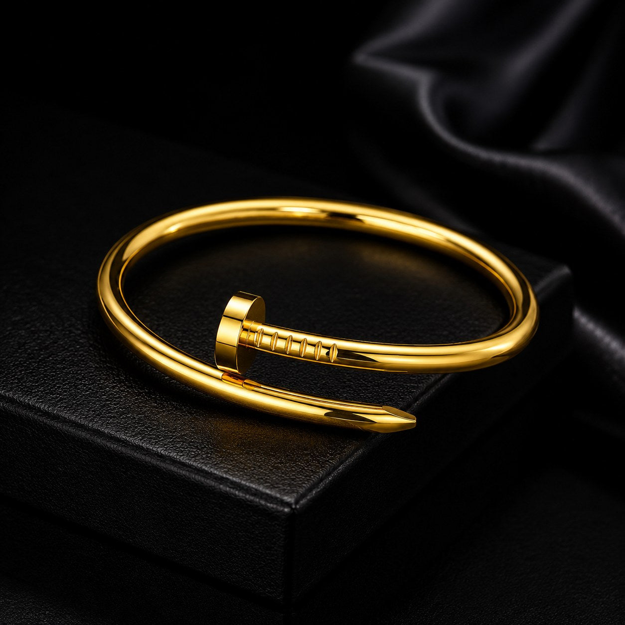 Luxury Gold Nail Cuff Bracelet for Women – Minimalist Open Bangle