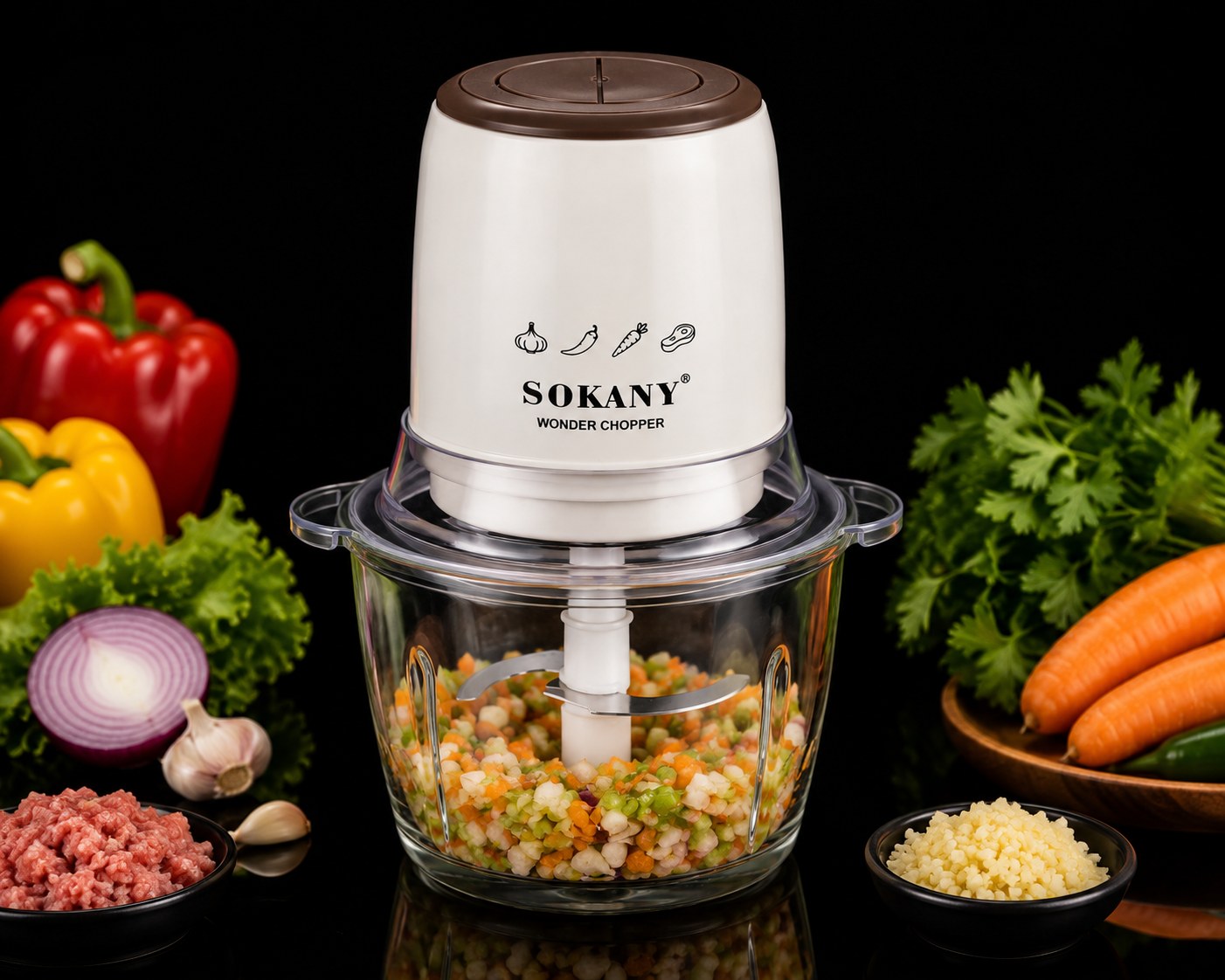 Mini Electric Food Chopper – Multi-Blade Kitchen Grinder