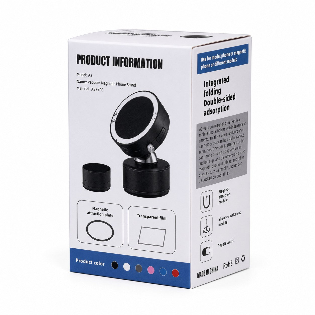 A2 Vacuum Magnetic Phone Stand – Foldable & Double-Sided Magnetic Holder