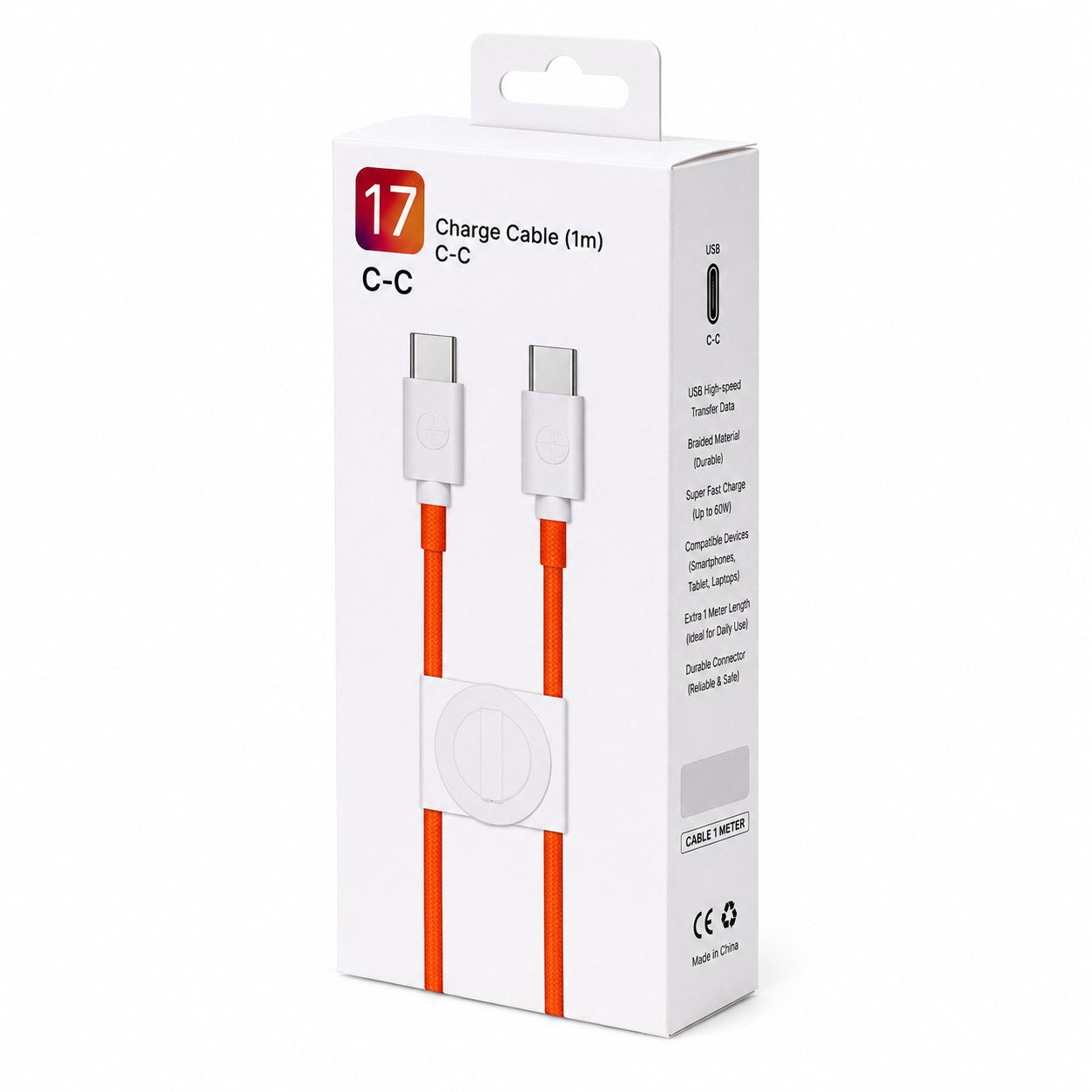 17 Series USB-C to USB-C Braided Fast Charging Cable (1 Meter)