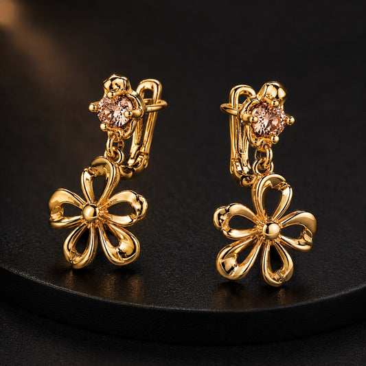 Elegant Floral Drop Earrings for Women – Multiple Colors Available