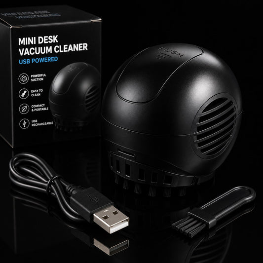 Mini Desk Vacuum Cleaner – USB Rechargeable Desktop Cleaner