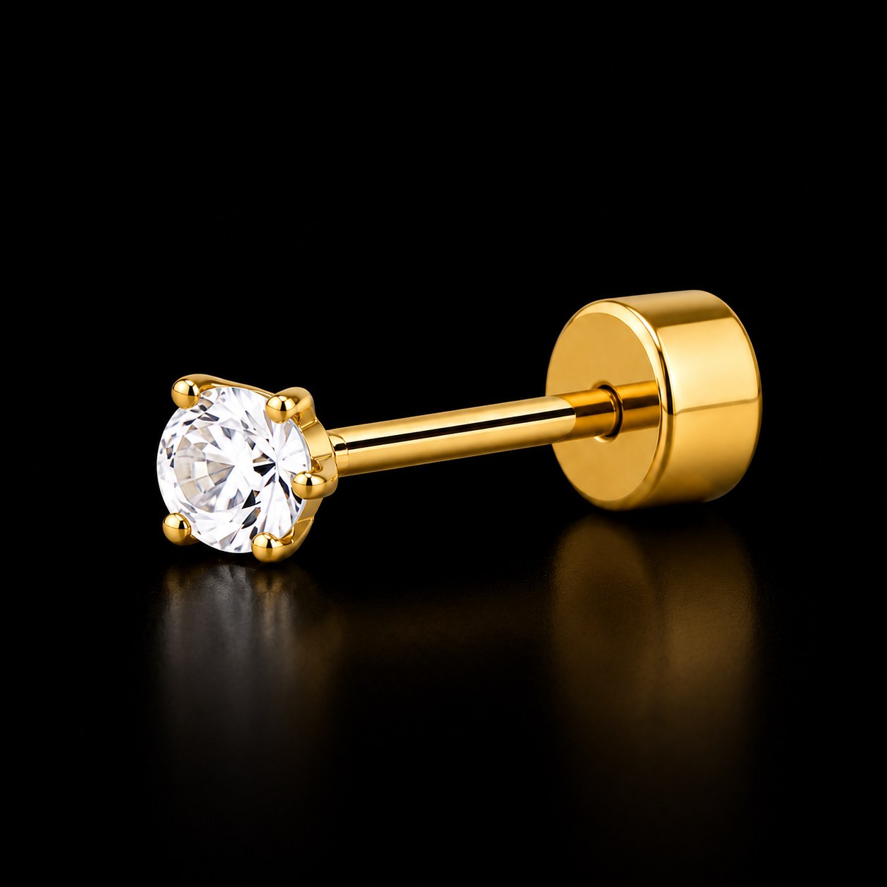 Premium Crystal Nose Pin – Elegant Gold Finish | Daily Wear Nose Stud