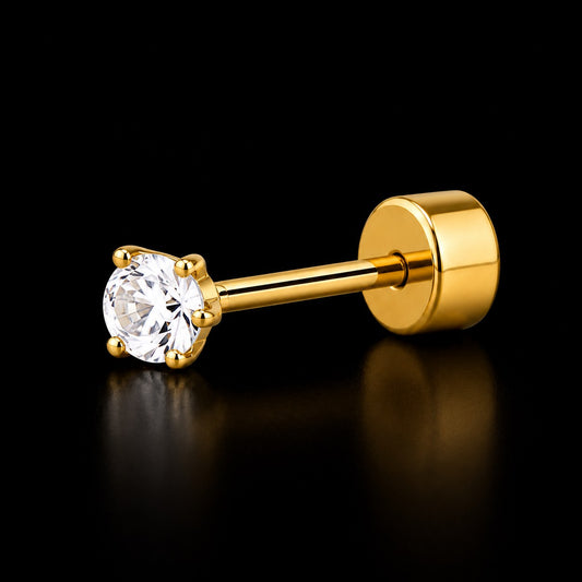 Premium Crystal Nose Pin – Elegant Gold Finish | Daily Wear Nose Stud