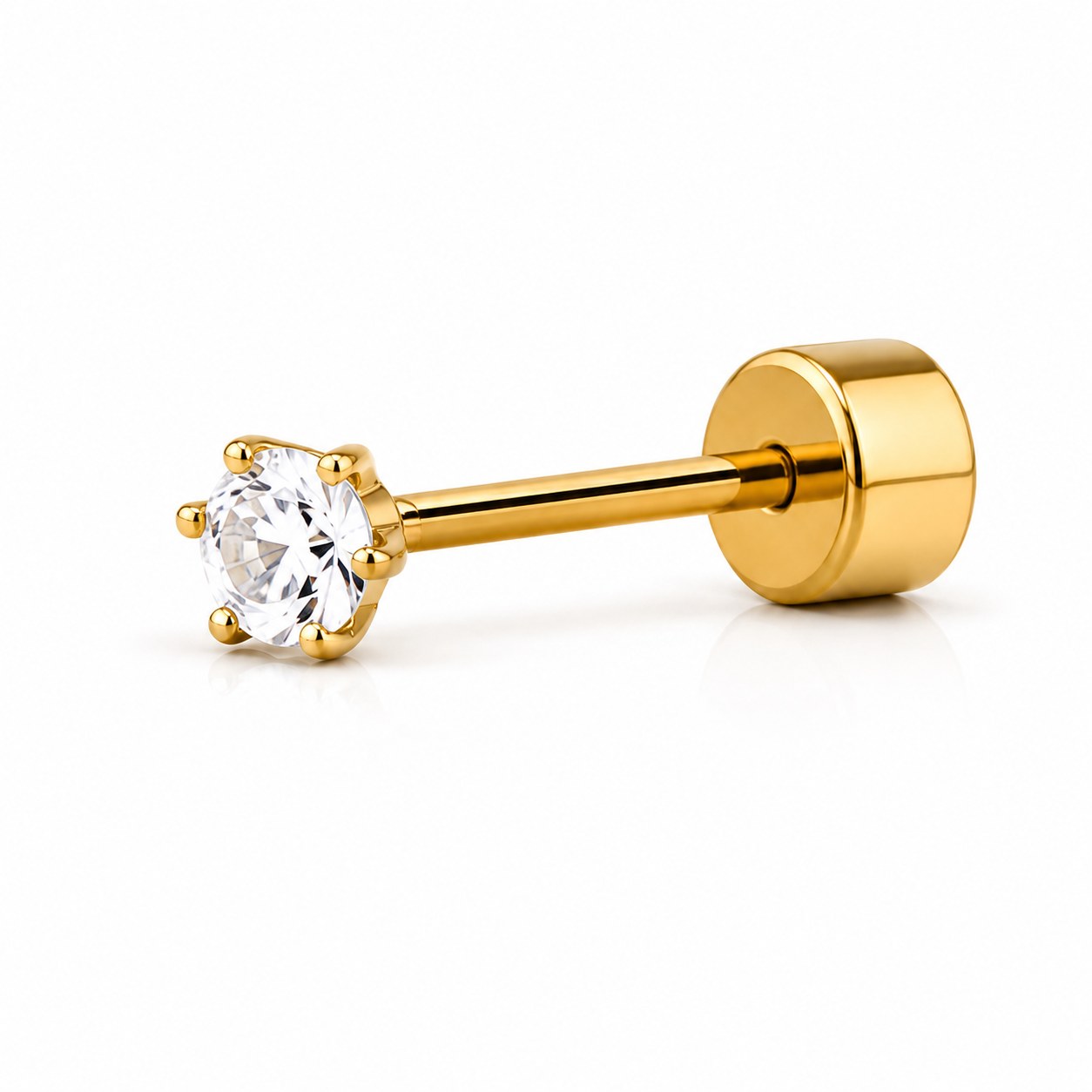 Premium Crystal Nose Pin – Elegant Gold Finish | Daily Wear Nose Stud