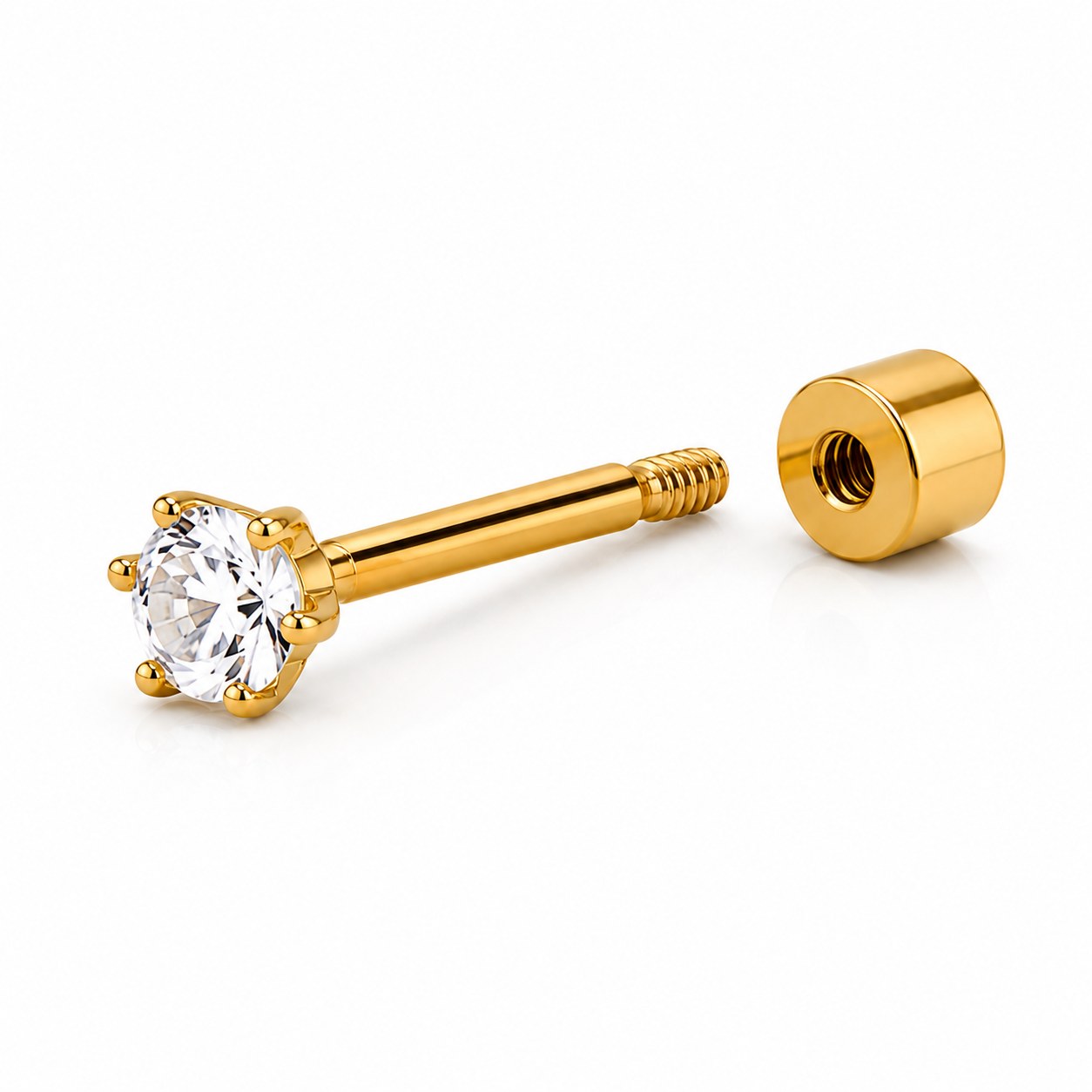 Premium Crystal Nose Pin – Elegant Gold Finish | Daily Wear Nose Stud