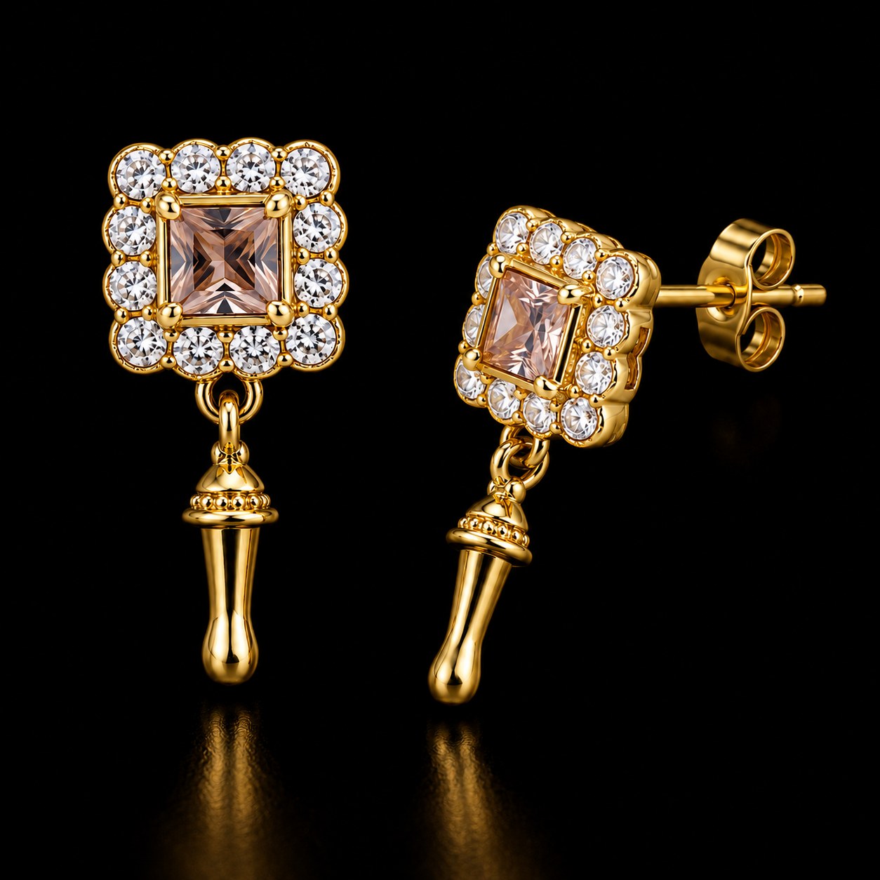 Luxury Gold-Plated Crystal Drop Earrings – Multiple Colors Available