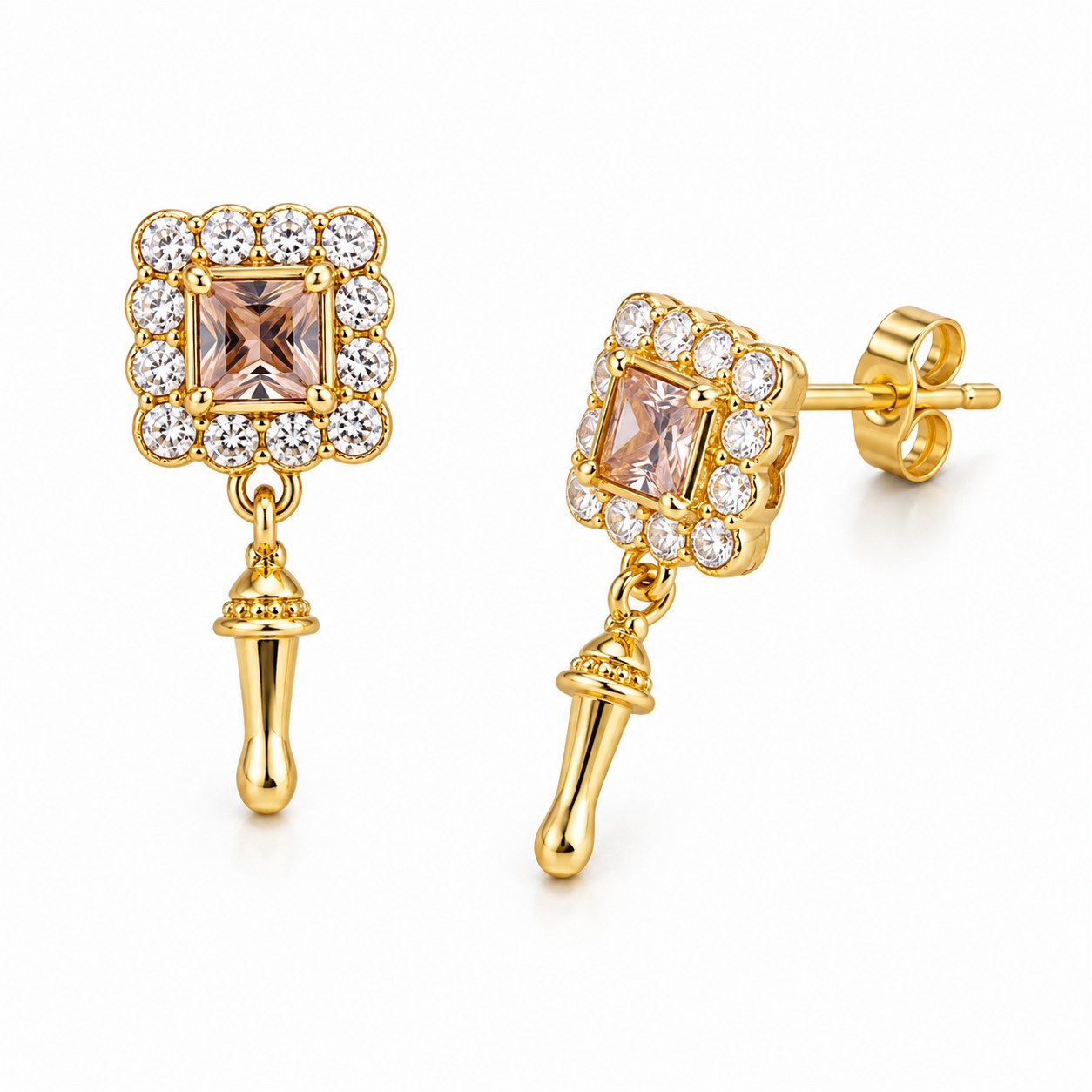 Luxury Gold-Plated Crystal Drop Earrings – Multiple Colors Available