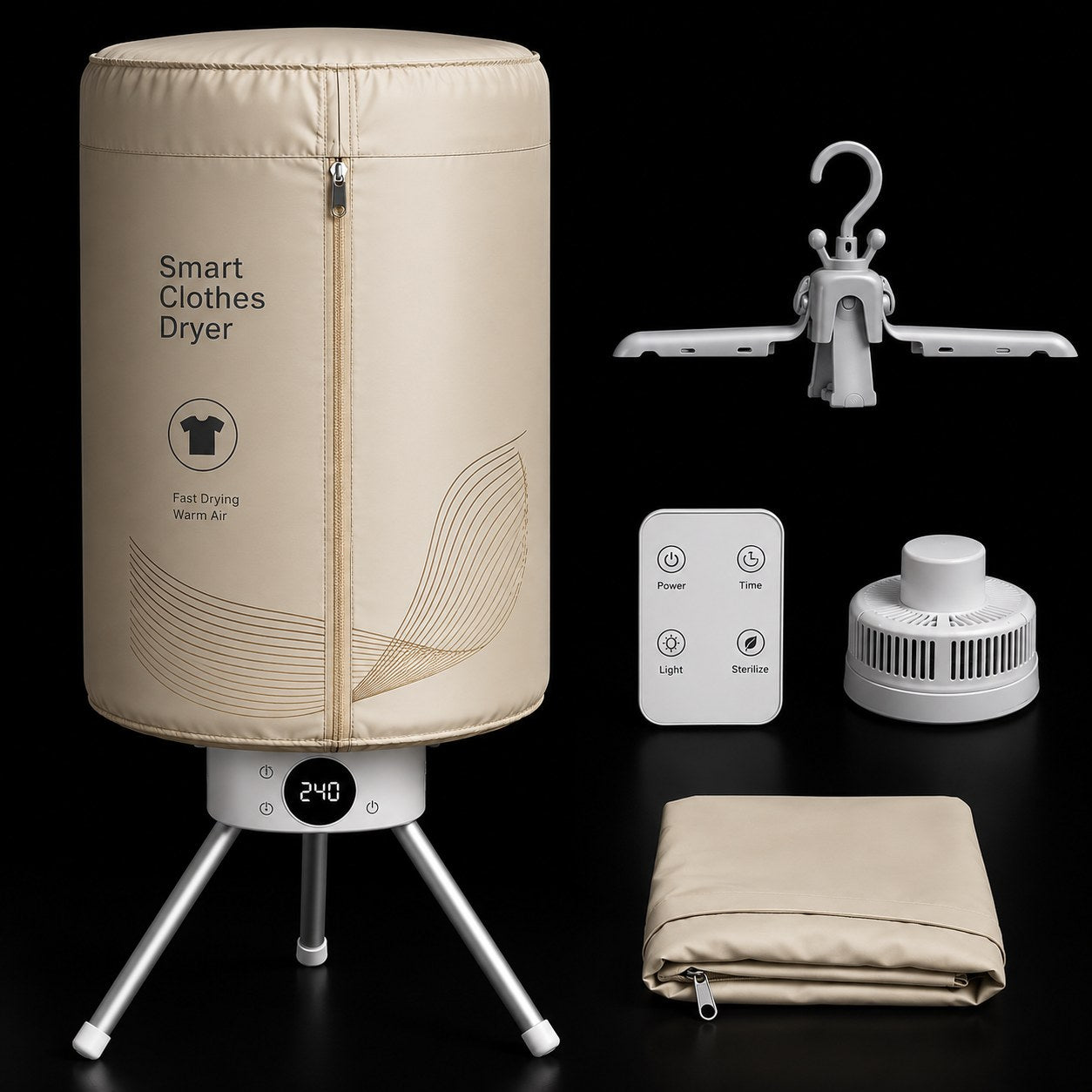 Smart Portable Clothes Dryer – Foldable Electric Drying Machine