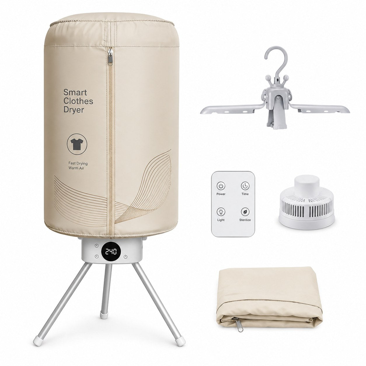 Smart Portable Clothes Dryer – Foldable Electric Drying Machine