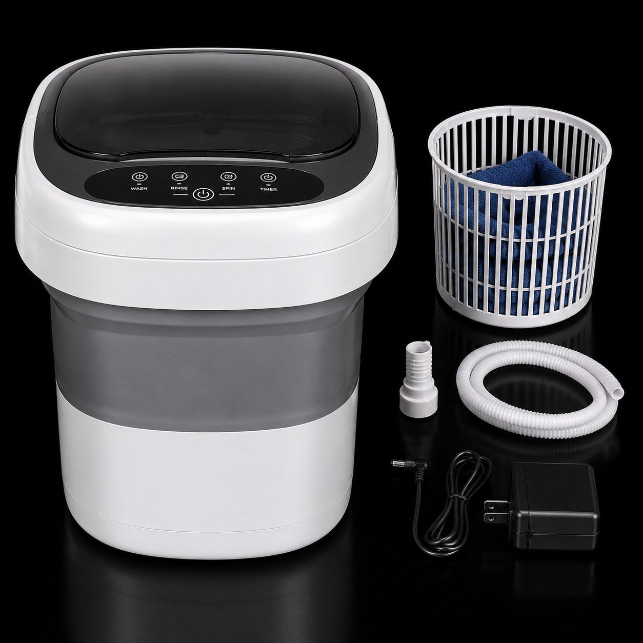 Mini Foldable Portable Washing Machine – USB Compact Laundry Washer