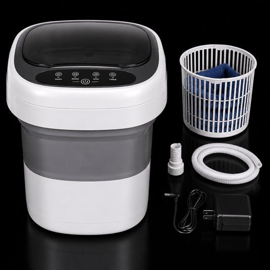 Mini Foldable Portable Washing Machine – USB Compact Laundry Washer