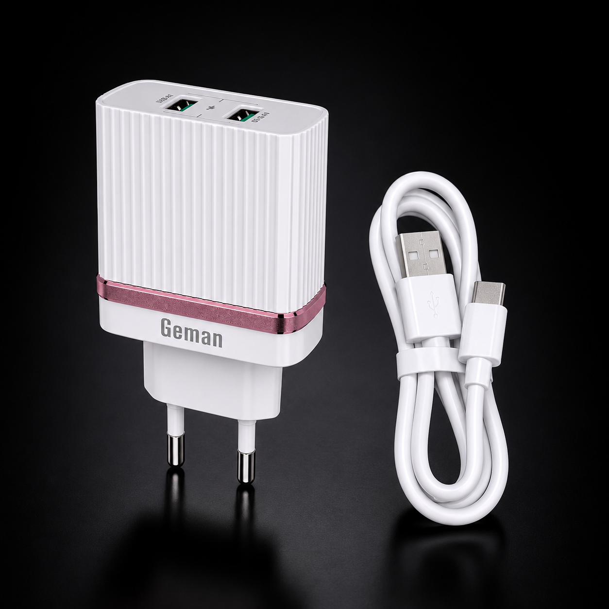 Geman G212 Dual USB Fast Charger 3.6A | Auto-ID Smart Wall Charger