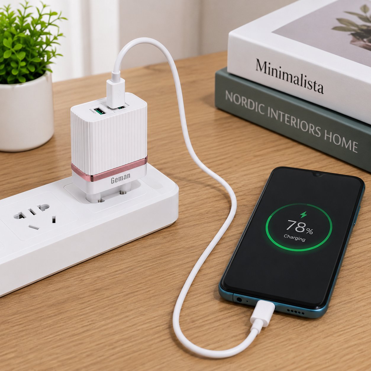Geman G212 Dual USB Fast Charger 3.6A | Auto-ID Smart Wall Charger