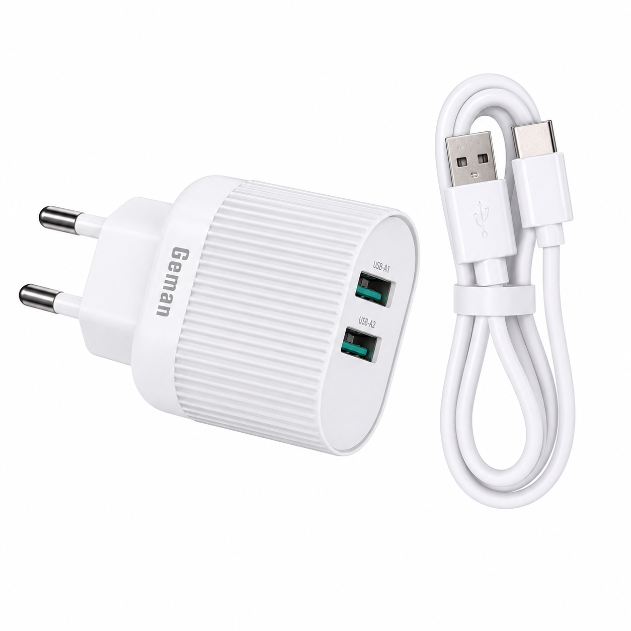 Geman G206 Dual USB Fast Charger 3.6A | Auto-ID Smart Wall Charger