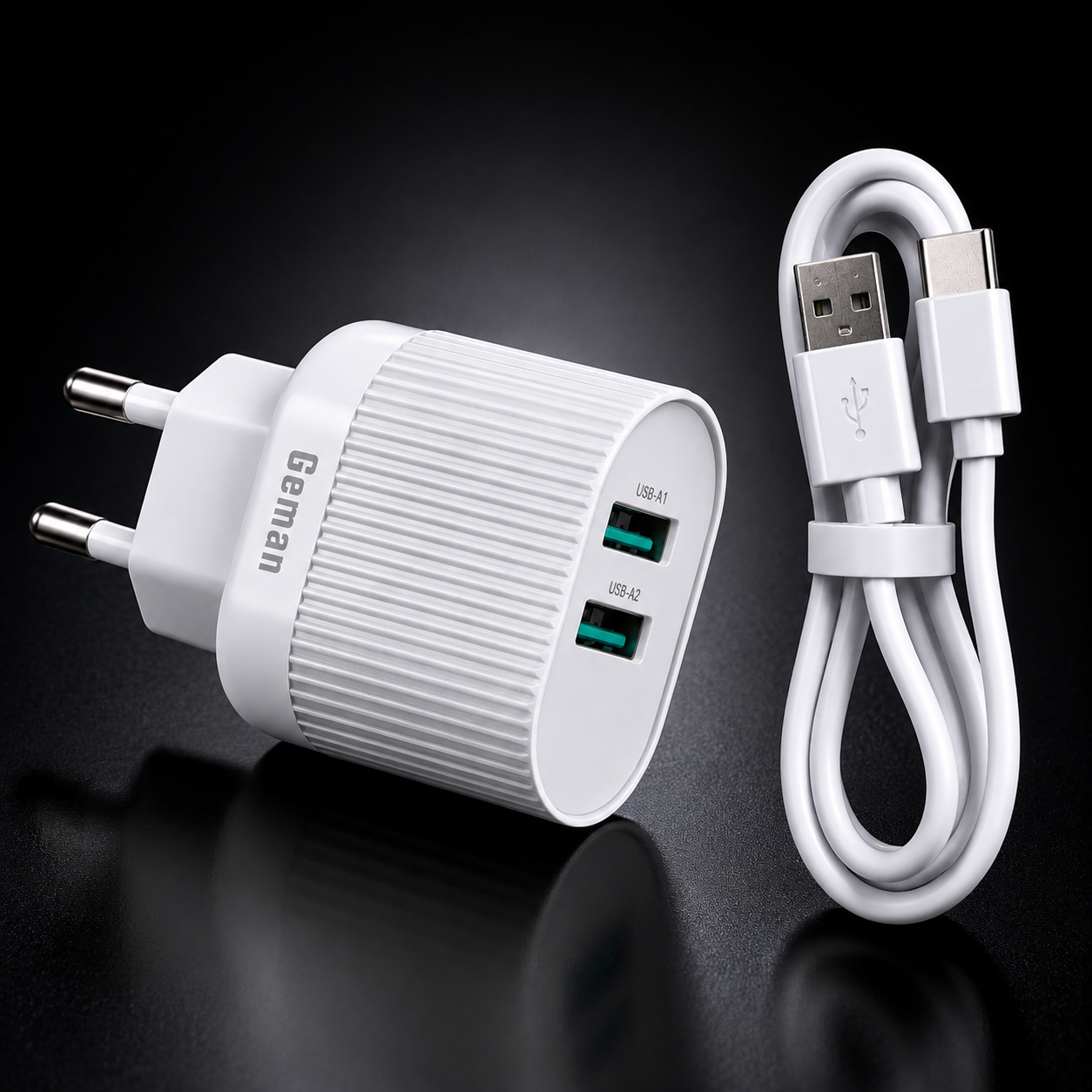 Geman G206 Dual USB Fast Charger 3.6A | Auto-ID Smart Wall Charger