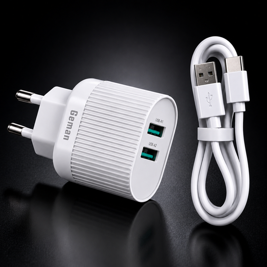 Geman G206 Dual USB Fast Charger 3.6A | Auto-ID Smart Wall Charger