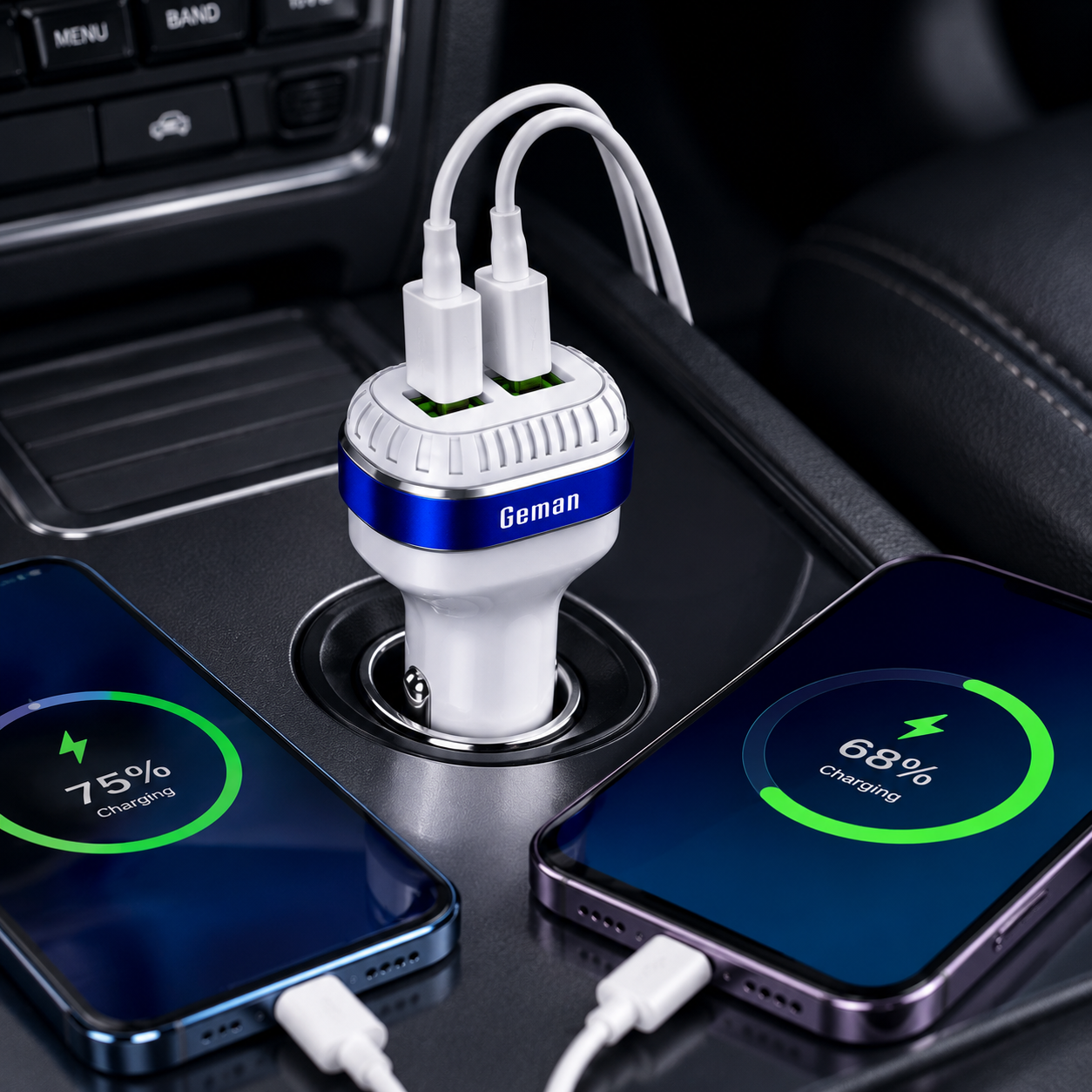 Geman G35 Dual USB Car Charger 4.5A | Fast Charging Auto-ID Car Charger