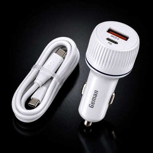 Geman G03 52W PD + QC3.0 Super Fast Car Charger with Type-C Cable