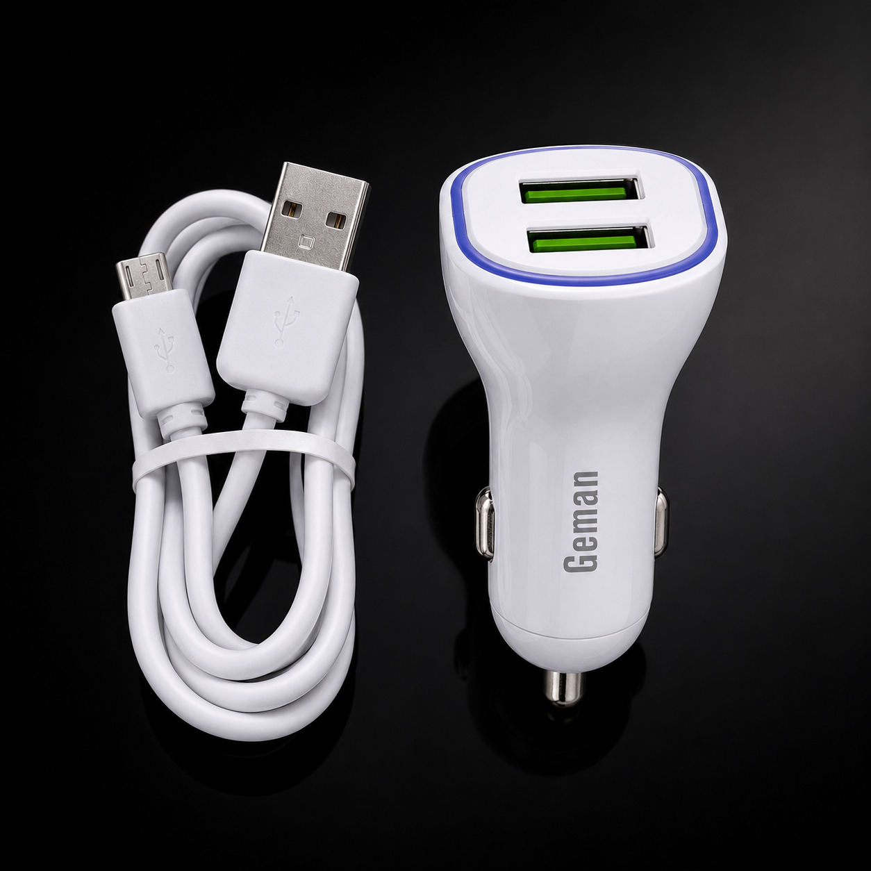 Geman GT7 Dual USB Port 4.5A Fast Car Charger with Micro USB Cable