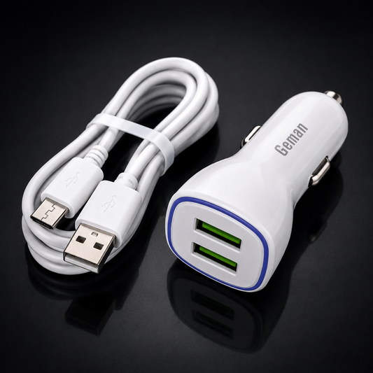 Geman GT7 Dual USB Port 4.5A Fast Car Charger with Micro USB Cable