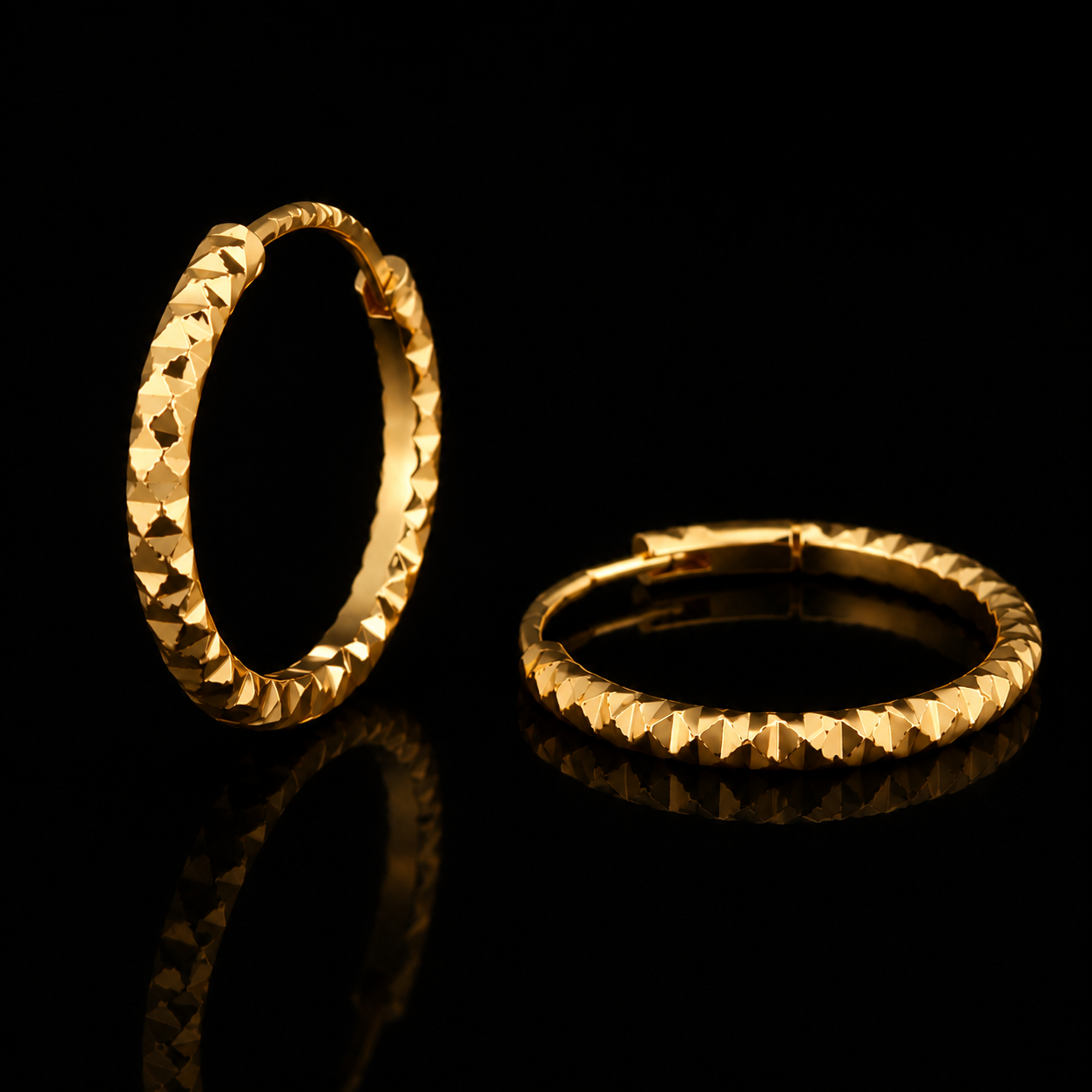Luxury Gold Textured Hoop Earrings for Women