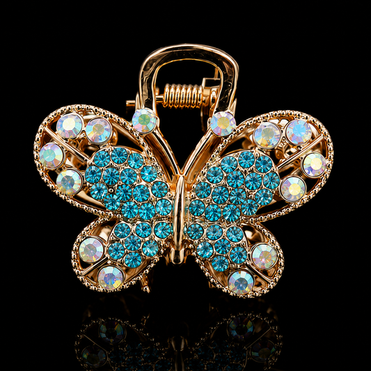 Luxury Butterfly Crystal Hair Claw Clip for Women