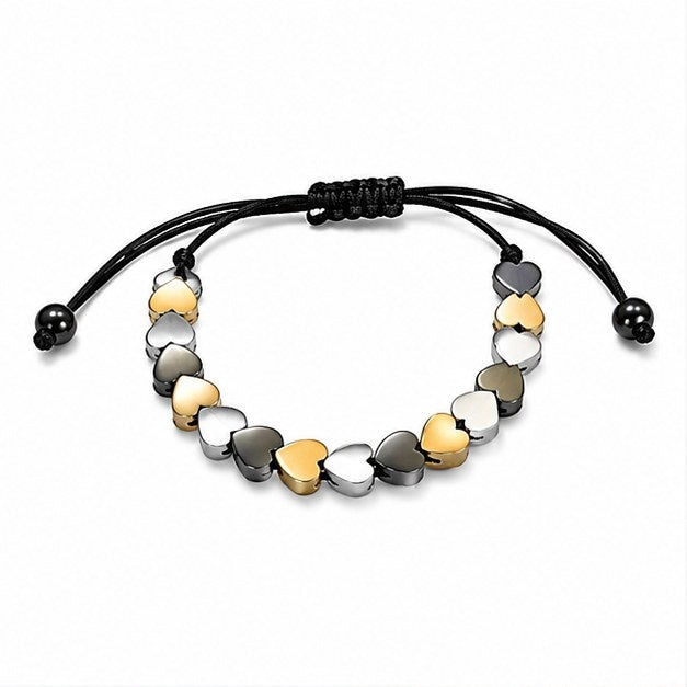 Adjustable Heart Link Bracelet