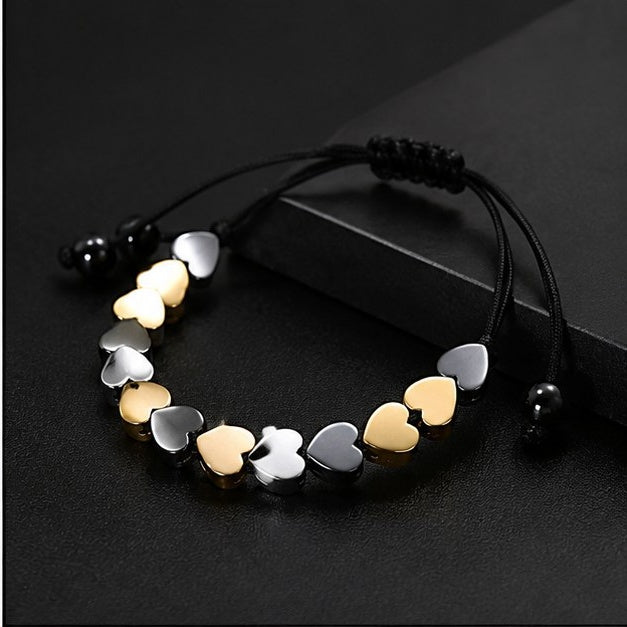 Adjustable Heart Link Bracelet