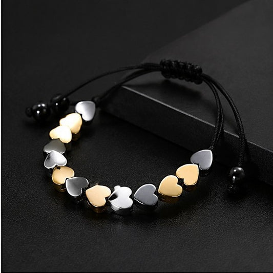 Adjustable Heart Link Bracelet