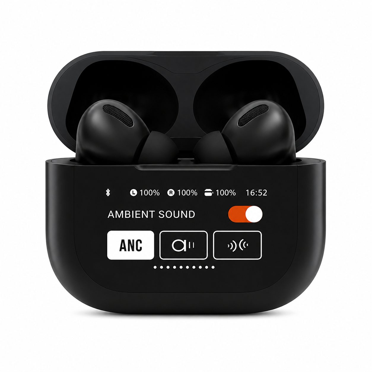Premium ANC/ENC Wireless Earbuds with Touch Control – Black Edition