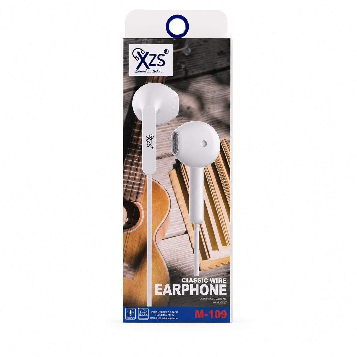 XZS M-109 Classic Wired Earphones with In-Line Microphone & Deep Bass Sound