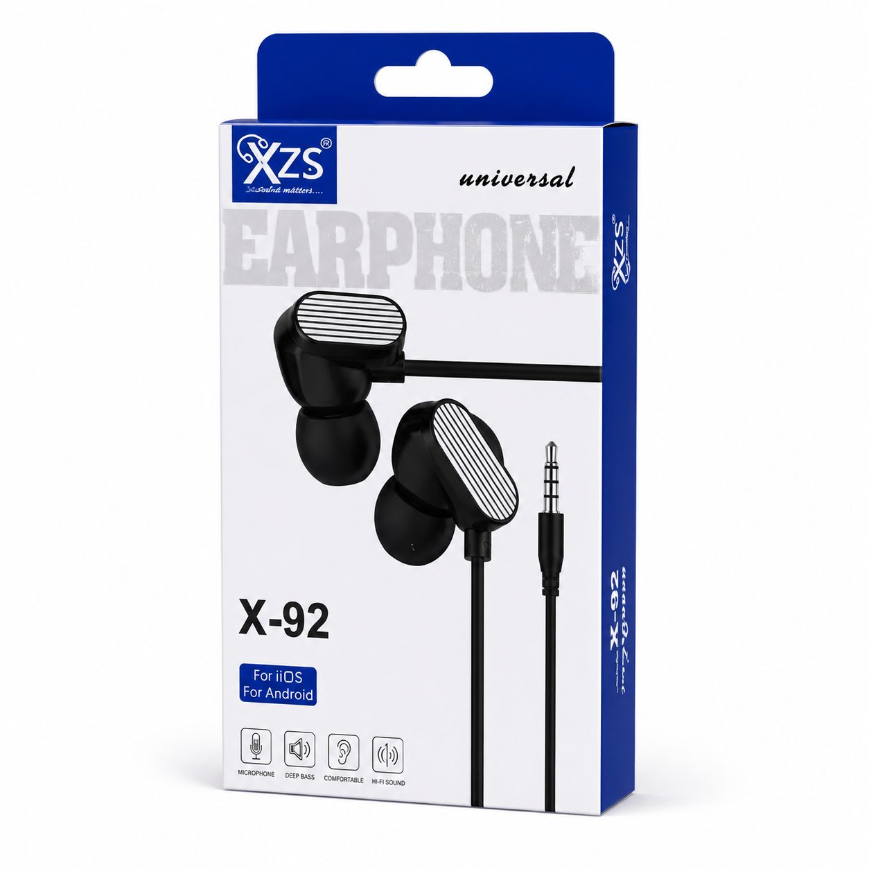 XZS X-92 Universal Wired In-Ear Earphones with Microphone