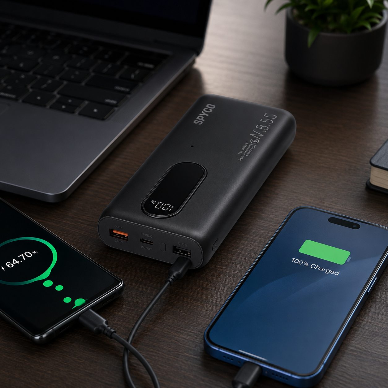 SPYCO PD-33 10000mAh 22.5W Fast Charging Power Bank with LED Display