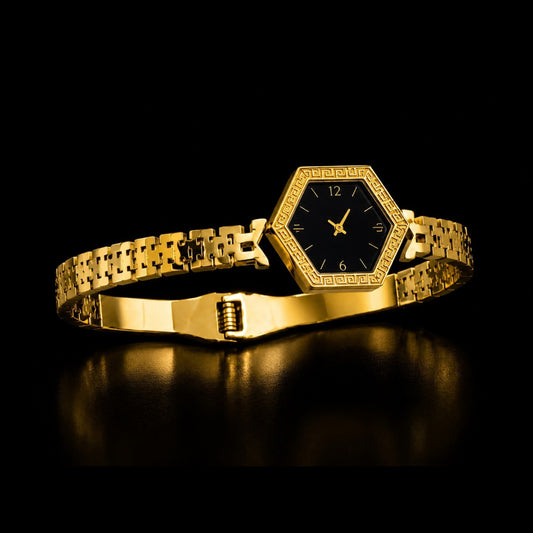 Luxury Hexagon Dial Style Ladies Bracelet
