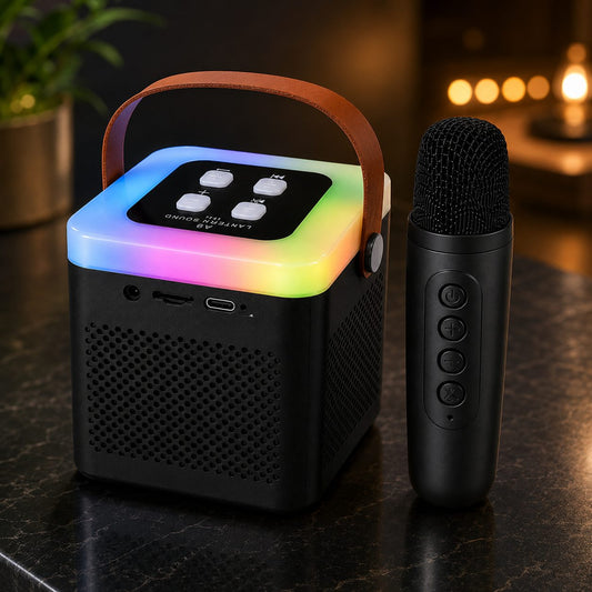 A9 Portable Bluetooth Karaoke Speaker with Wireless Microphone & LED Lantern